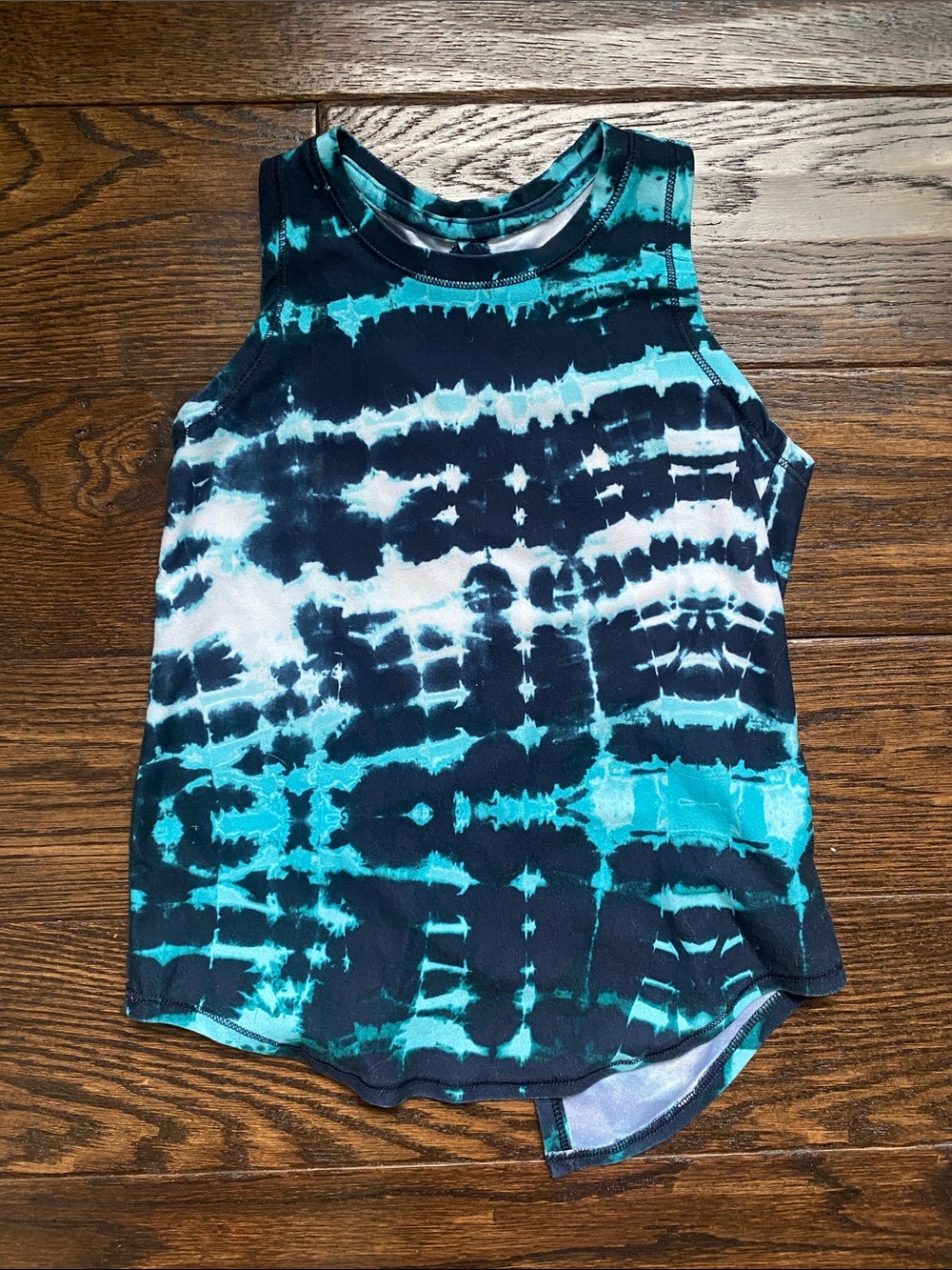 Old Navy Active Teal & Navy Tie-Dye Tank
